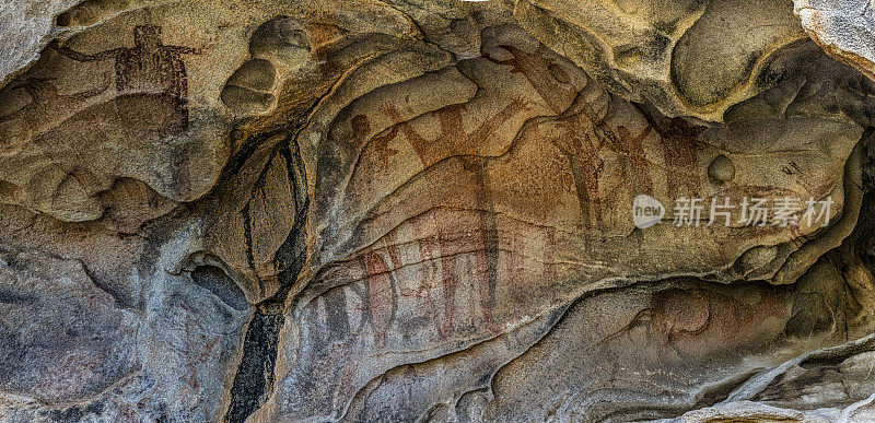 The Rock Paintings of Sierra de San Francisco are prehistoric rock art pictographs found in the Sierra de San Francisco mountain range in Mulegé Municipality of the northern region of Baja California Sur state, in Mexico. Artistic products of the Cochimi